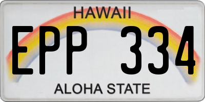 HI license plate EPP334