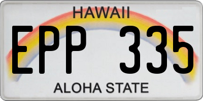 HI license plate EPP335