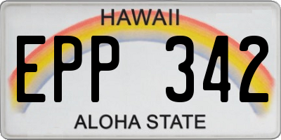 HI license plate EPP342