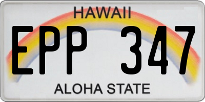 HI license plate EPP347