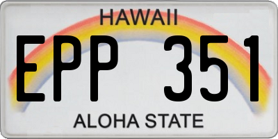 HI license plate EPP351