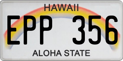 HI license plate EPP356