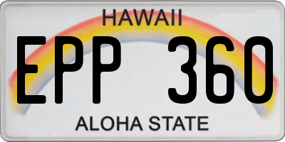 HI license plate EPP360