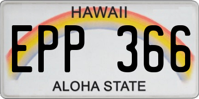 HI license plate EPP366