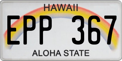 HI license plate EPP367