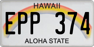 HI license plate EPP374