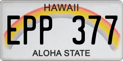 HI license plate EPP377