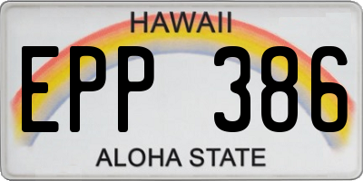 HI license plate EPP386