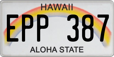 HI license plate EPP387