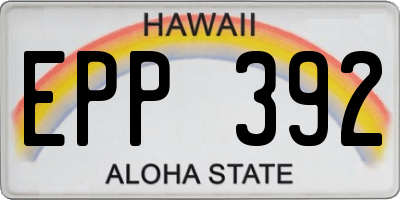 HI license plate EPP392