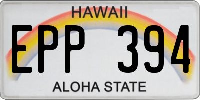 HI license plate EPP394
