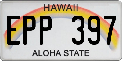 HI license plate EPP397