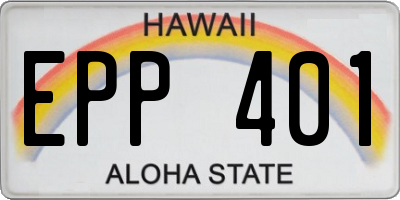 HI license plate EPP401