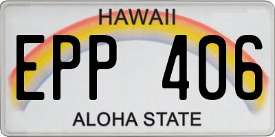 HI license plate EPP406