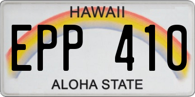 HI license plate EPP410