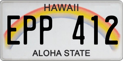 HI license plate EPP412