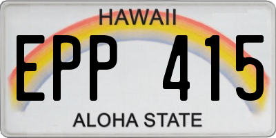 HI license plate EPP415