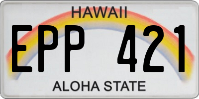 HI license plate EPP421