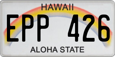 HI license plate EPP426