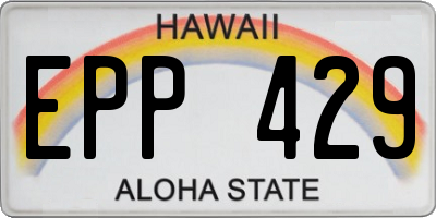 HI license plate EPP429