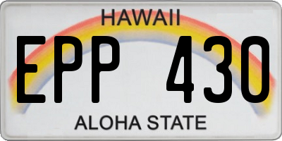 HI license plate EPP430