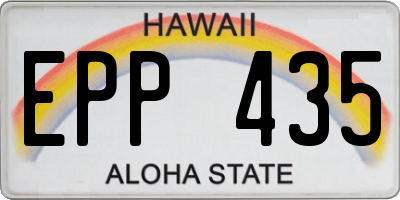 HI license plate EPP435