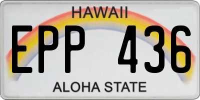 HI license plate EPP436