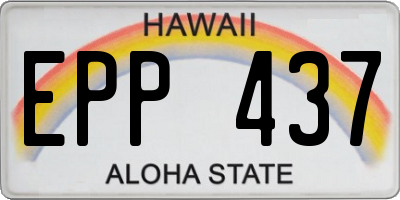 HI license plate EPP437