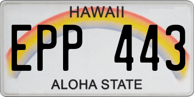HI license plate EPP443
