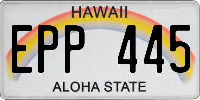 HI license plate EPP445