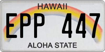 HI license plate EPP447