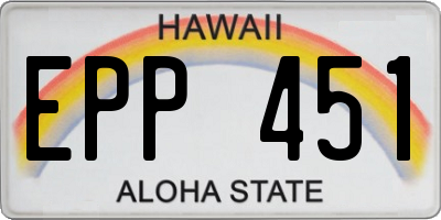 HI license plate EPP451