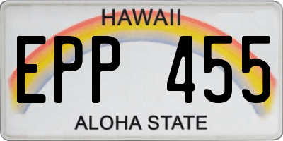 HI license plate EPP455