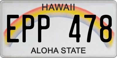 HI license plate EPP478