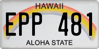 HI license plate EPP481