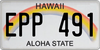 HI license plate EPP491