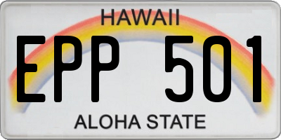 HI license plate EPP501