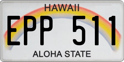 HI license plate EPP511