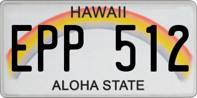 HI license plate EPP512