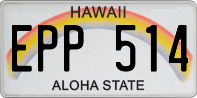 HI license plate EPP514
