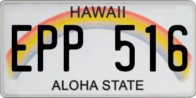 HI license plate EPP516