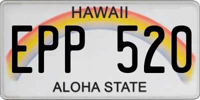 HI license plate EPP520