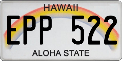 HI license plate EPP522