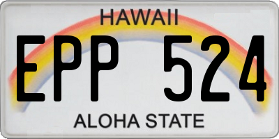 HI license plate EPP524