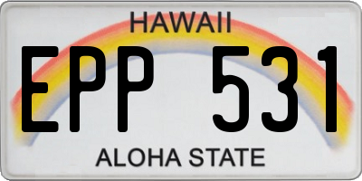 HI license plate EPP531