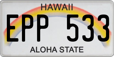 HI license plate EPP533