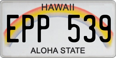 HI license plate EPP539