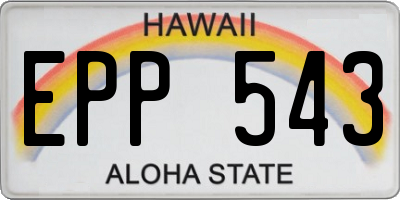 HI license plate EPP543