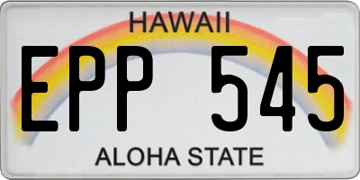 HI license plate EPP545