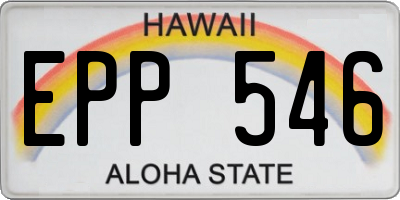HI license plate EPP546